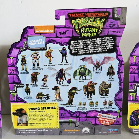 TMNT Mutant Mayhem Set Mutant Tots Young Splinter Super Fly NIB Sealed - Picture 9 of 16